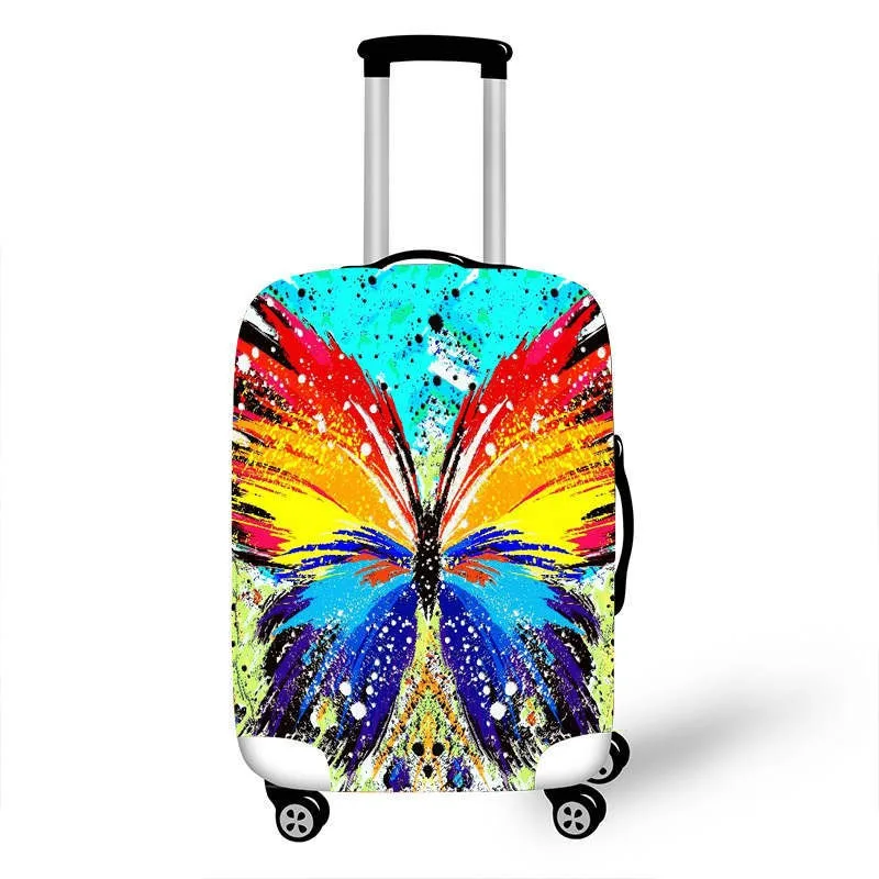 3D рисунок бабочки Эластичный Защитный чехол для багажа, Suitable18-32 дюймов, чехол на колесиках, чехол для костюма, пылезащитный чехол, аксессуары для путешествий