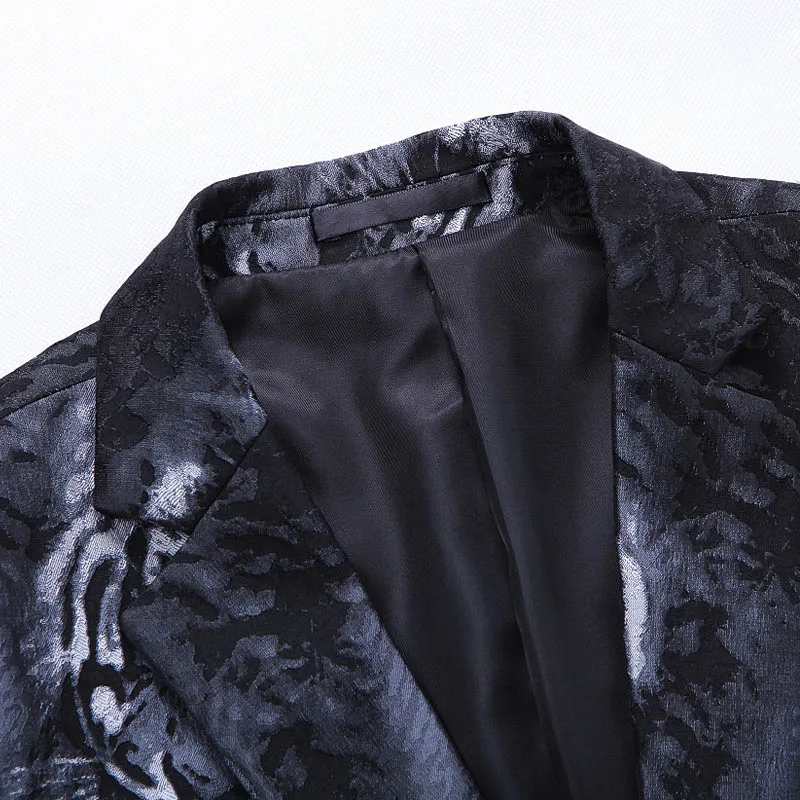 2019 Autumn And Winter New Men'S Jacquard Suit Jacket High Quality British Business Casual Fashion Trend Wild Men'S Single West