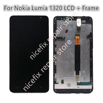 

Black For Nokia Lumia 1320 LCD Display Touch Screen Digitizer with Bezel Frame Full Assembly Free Shipping+Tracking No