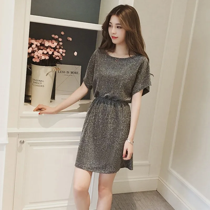 2Pcs/Set Summer Elegant Women Dresses Set Ladies Cotton T Shirt Top+ Mesh Femme Dress Set