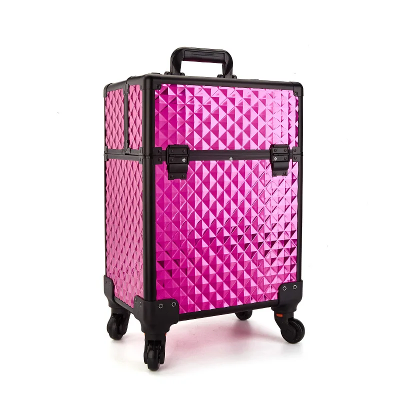 

Aluminum alloy High capacity cosmetic case Trolley new hairdressing toolbox professional multilayer makeup bag tattoo nail box