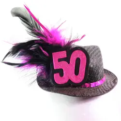 2018 Фиолетовый Новый дизайн модные facinator Мини Топ шляпа на заколки блеск материала розовый День рождения Юбилей специальный подарок