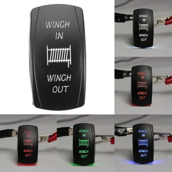 

12V 20A 24V 10A 7Pin Car LED Light Laser Rocker Switch Momentary Button Switch Winch In Out ON/OFF Boat