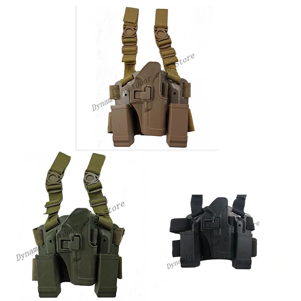 

CQC Glock 17 Leg Holster Tactical CS outdoor Games Quick Draw Pistol Holster w/ Magazine Pouch For Glock 17 19 22 23 31 32