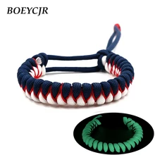  BOEYCJR Wild Camping Cord Bangles & Bracelets Fashion Jewelry Outdoor Camping Glowing in the Dark Bracelet for Men or Women 