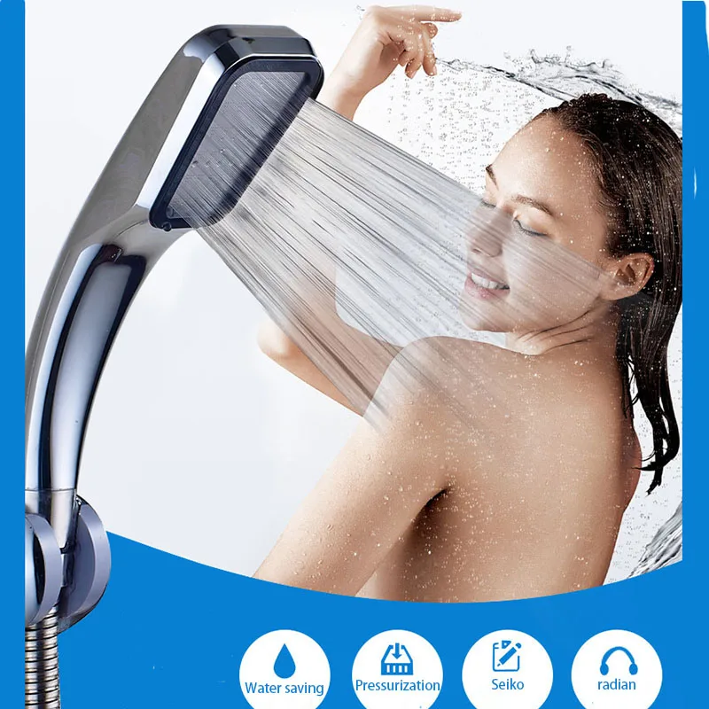 

Top Quality 300 Holes High Pressure Shower Head Water Saving Rainfall Chrome Shower Head Bathroom Square Spray Nozzle Head