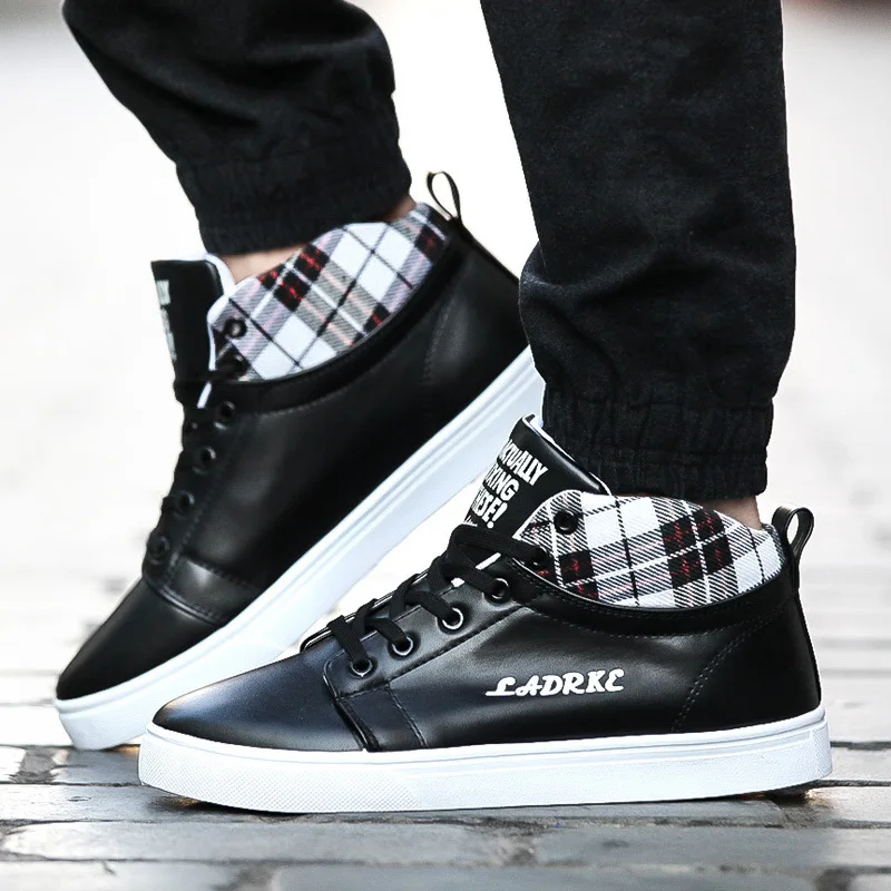 Frühling Herbst Schuhe männer Skateboard Schuhe High Top Männer Hohe Britischen Stil Komfortable männer Skateboard Turnschuhe Sport- in