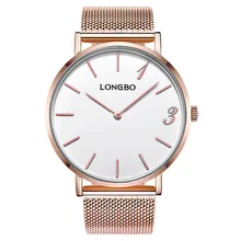 Часы для влюбленных мужчин и женщин LONGBO бренд ультра тонкие 6,5 мм модные повседневные водонепроницаемые кварцевые наручные часы 5072 Montre Homme
