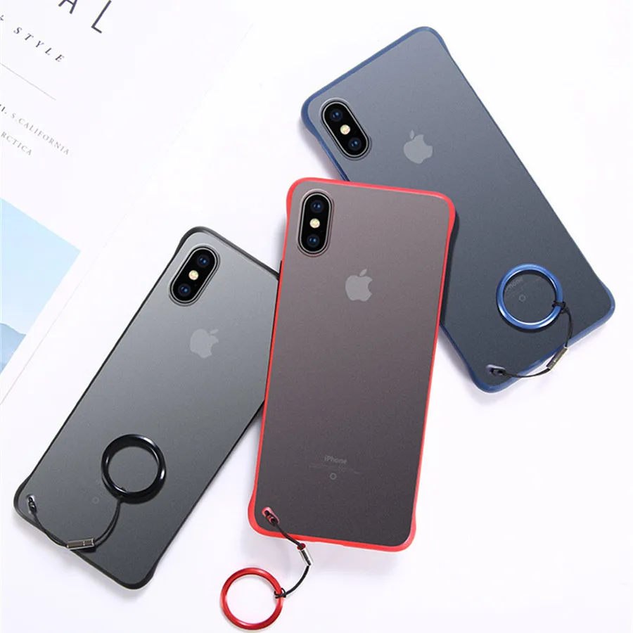 Роскошный безрамный Прозрачный матовый жесткий чехол для телефона iPhone X 7 6 6S 8 Plus XS