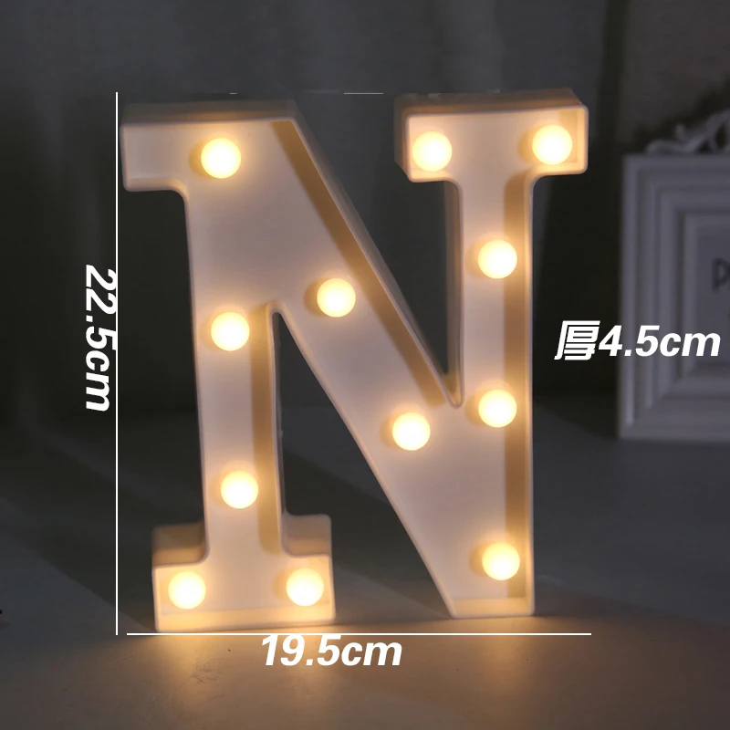 Светодиодный светильник белого цвета с 26 буквами и надписью «Marquee», лампа с алфавитом для дня рождения, свадьбы, вечеринки, спальни, Настенный декор для свадебной вечеринки - Цвет: N