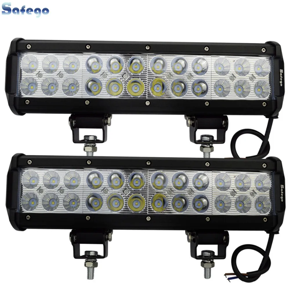 

Safego 2pcs 72w led work light bar IP67 combo beam LED Work Light Bar For Mine Boats Trucks led Working lights 12v