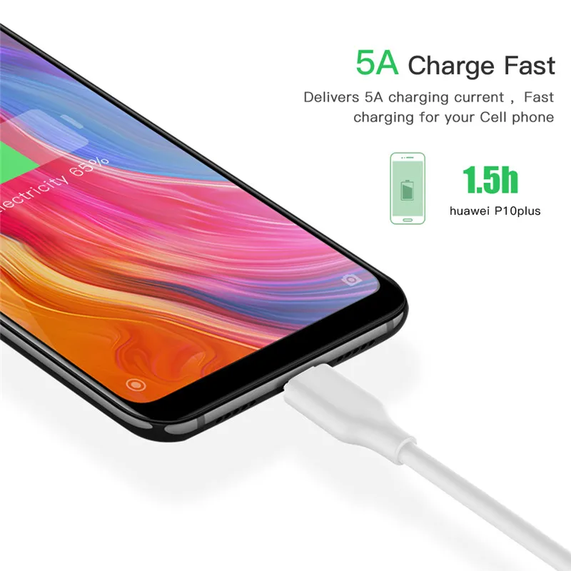 5A Кабель с разъемом USB Type C кабель Переходник на для Samsung Galaxy S9 Note 9 быстрой зарядки