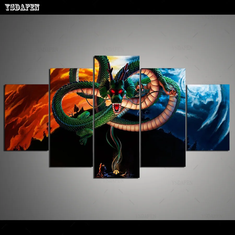 5 Panels Printed Painting Canvas Painting Anime Art Wall Art Decorative