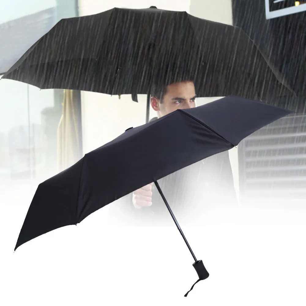 Folding Automatic Umbrella Rain Resistant Auto Black Windproof