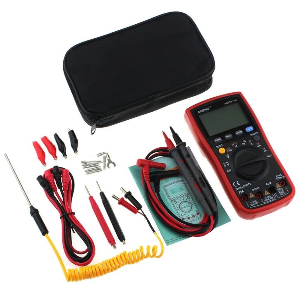 

ANENG Q1 Digital Multimeter 9999 Counts True RMS Auto/Manual Range AC/DC Volt Amp Ohm Capacitance Frequency Temperature Tester