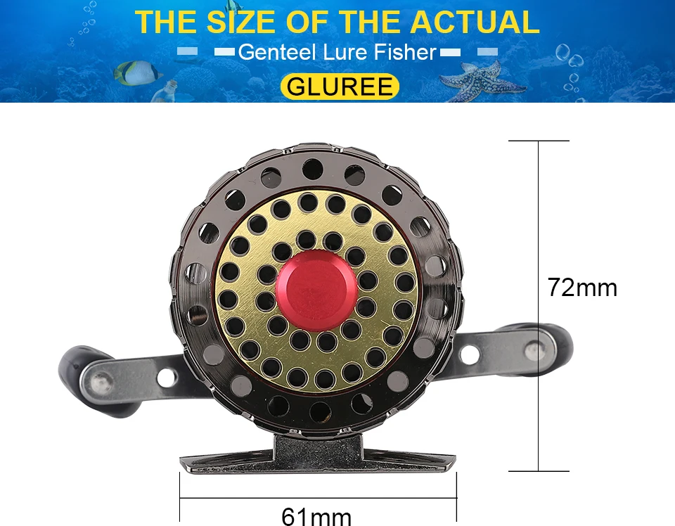GLUREE Full Metal Fishing Rafts Fly Fishing Reel 6+1BB 2.61 LeftRight Hand Bait Casting Fresh Saltwater Reel Ice Front Wheel (10)