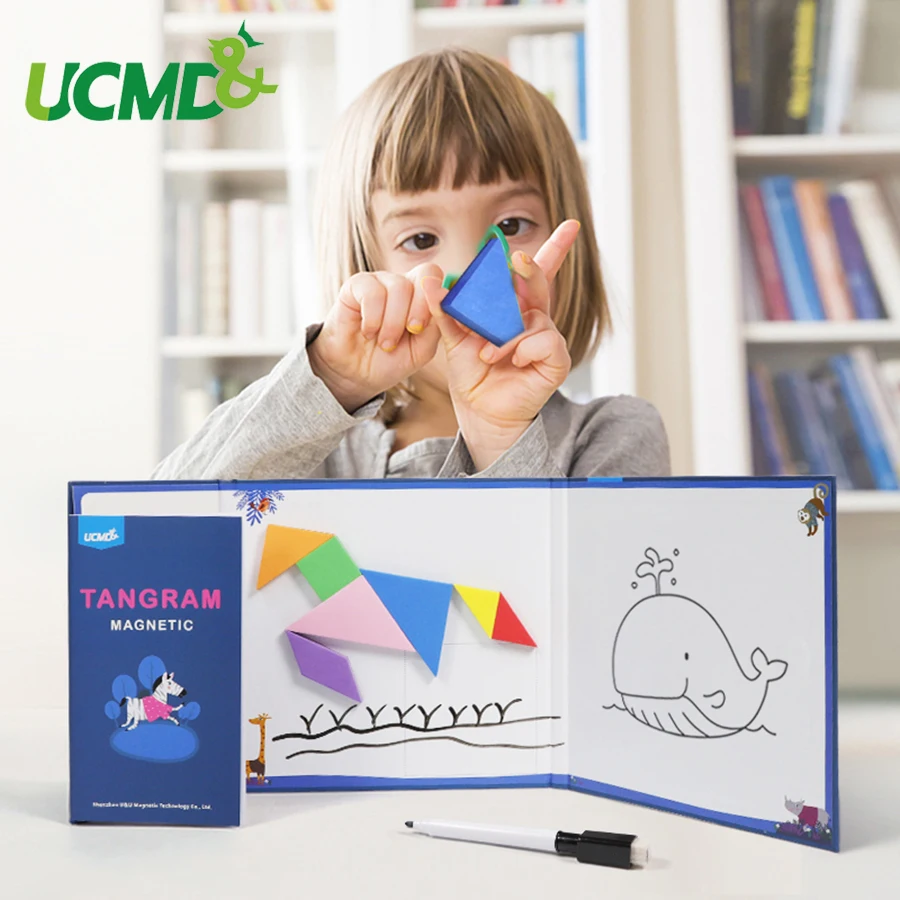 

Magnetic EVA 3D Brain Teasers Jigsaw Puzzle Tangram Games Intelligent Puzzles Drawing Board Game Educational Toys For Kids Adult