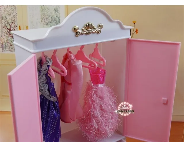 Dream Doll house mini Furniture Pink Chest Closet Wardrobe +