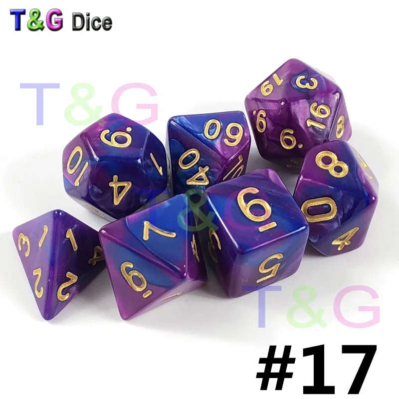 Brand New Doubled Color Dice 20 Different Set D4-D20 for DND RPG Portable Board Game As Gift