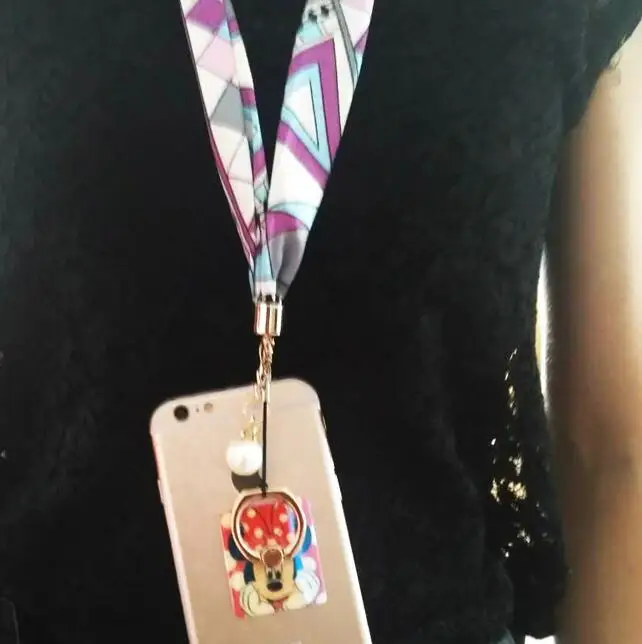 حزام للهاتف المحمول حبل قصير من البوليستر ID قلادة حبل سلسلة الحبل النساء وشاح holderKeys المشبك أنيق جرلي الفاخرة المحمول الأشرطة