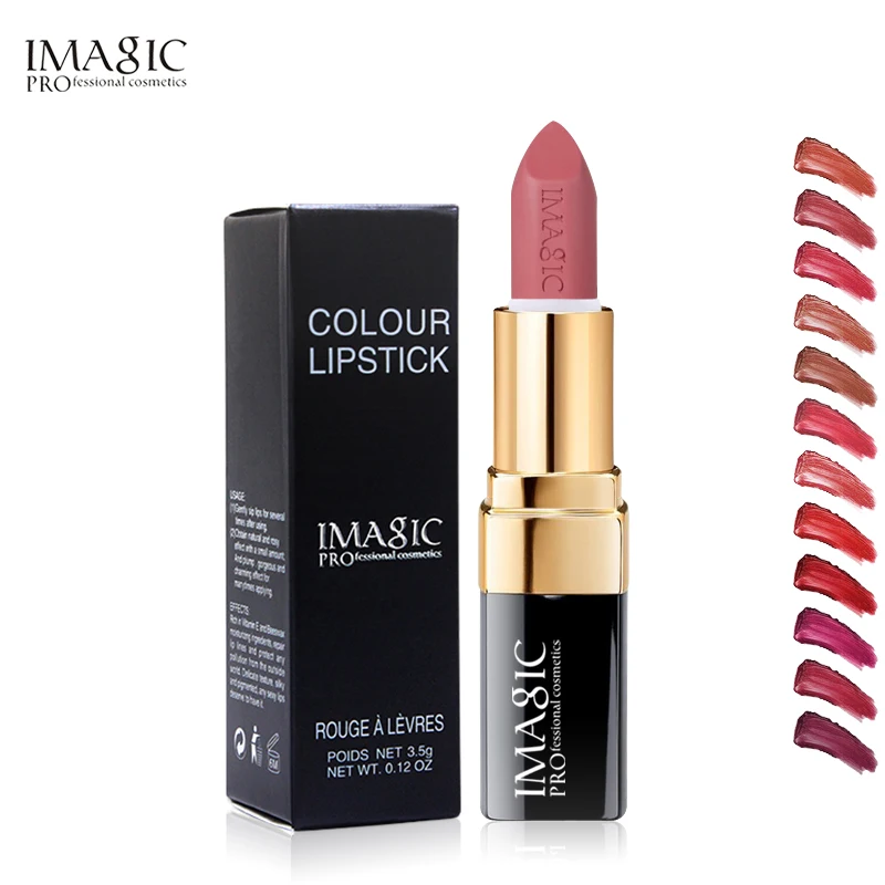 

IMAGIC Charming Lipstick Moisturizer Lips Smooth Lip Stick Long Lasting Lip Lipstick Cosmetic Beauty Makeup 12 Colors