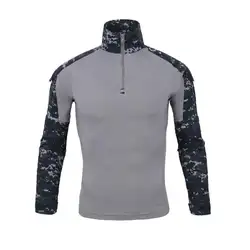 Новый Для мужчин открытый охотничий камуфляж Для мужчин Военная Тактическая Боевая рубашка с длинными рукавами