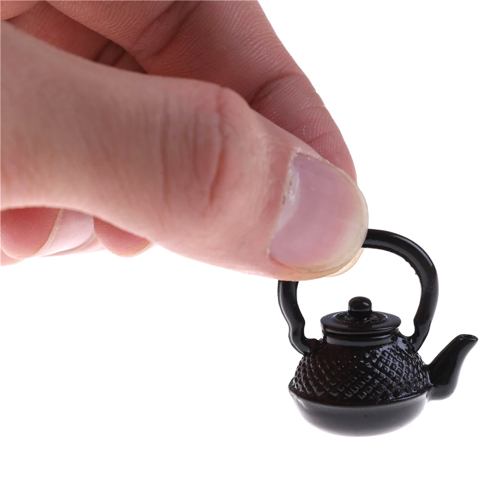 1//12 Dollhouse Miniature Metal Boiling Water Kettle toy Kitchen furniture toy Ao