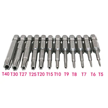 

12 Pcs/Set Security Bit Set Tamper Proof Screwdriver Drill Bit Screw Driver Bits Torx Flat Head 1/4" Hex Driver Bits