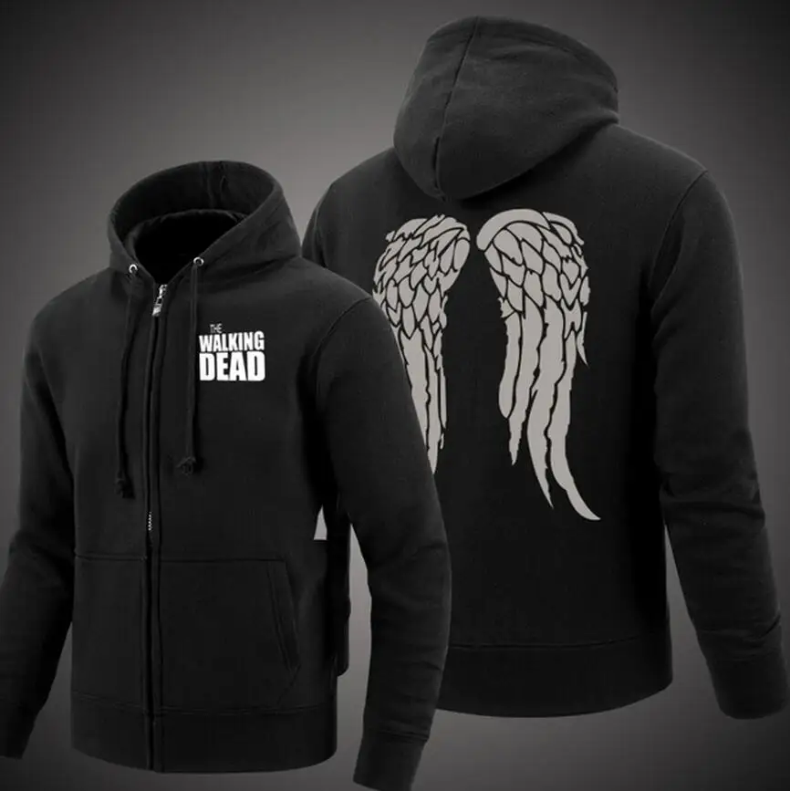 

2018 Spring Autumn Hip Hop The Walking Dead Zipper Hoodies Fashion Men Sweatshirt Jacket Harajuku Sportsman Wear Hoody Brand