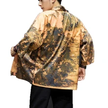 Летний Тренч, Мужской плащ, накидка, китайский стиль, кимоно, кардиган, мужской, Ретро стиль, открытая строчка, уличная, хип-хоп куртка, мужское пальто