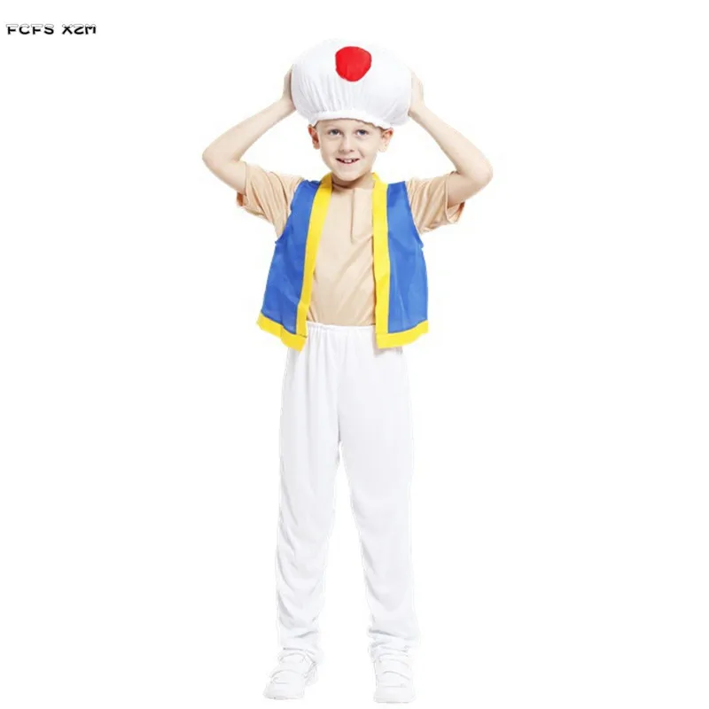funy boys halloween game costume super mario mushroom cosplay for children kids carnival purim stage play masquerade party dress in boys costumes from