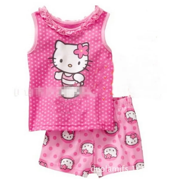 Летний Пижамный комплект для мальчиков и девочек, брендовая Домашняя одежда с героями мультфильмов, комплект одежды принцессы для девочек, детские пижамы, детские пижамы - Цвет: style 4