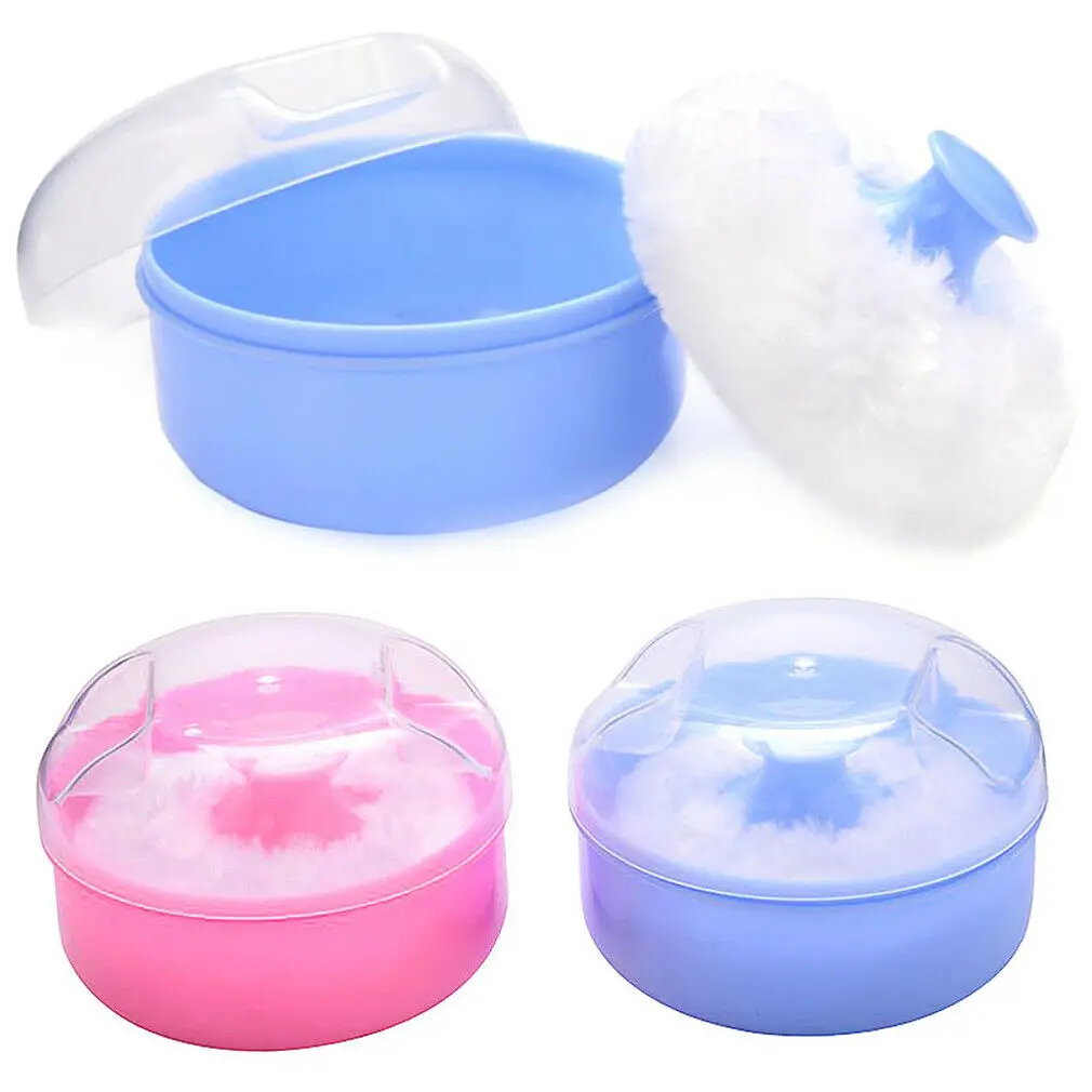 

Newborn Baby Kid Soft Face Body Cosmetic Powder Puff Sponge Box Case Container