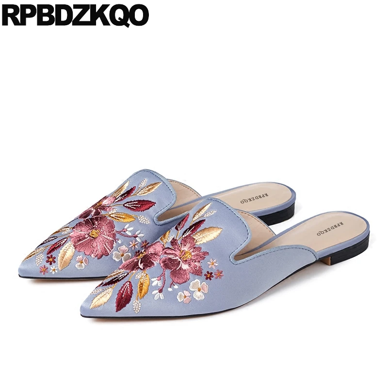 floral flat mules