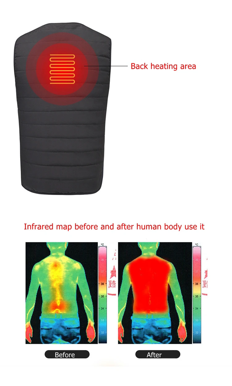 Унисекс жилет Электрический нагреватель нагревательный жилет USB безопасность умный термостат постоянная температура зима теплая для