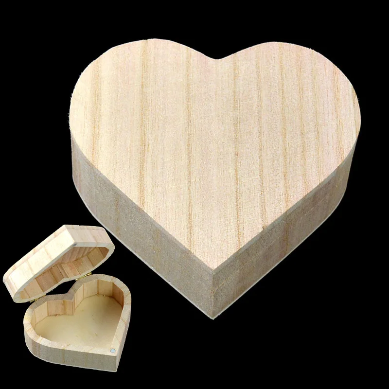 Коробка для хранения деревянная в форме сердца коробка для ювелирных изделий свадебный подарок Макияж Косметика серьги кольцо стол дальность макияж деревянный Органайзер