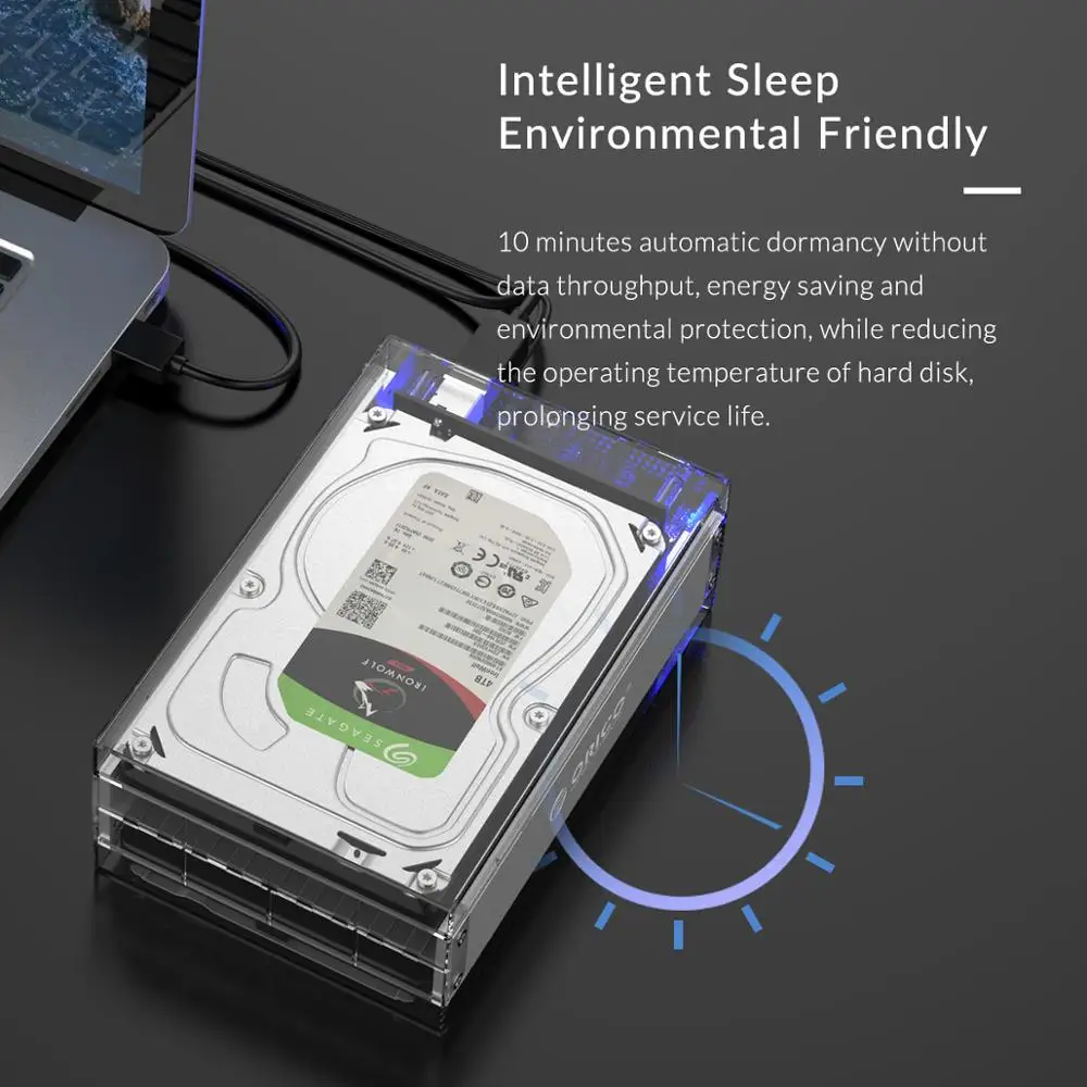 Корпус ORICO для жесткого диска 3 5 дюйма 2 отсека прозрачный SATA на USB тип B с
