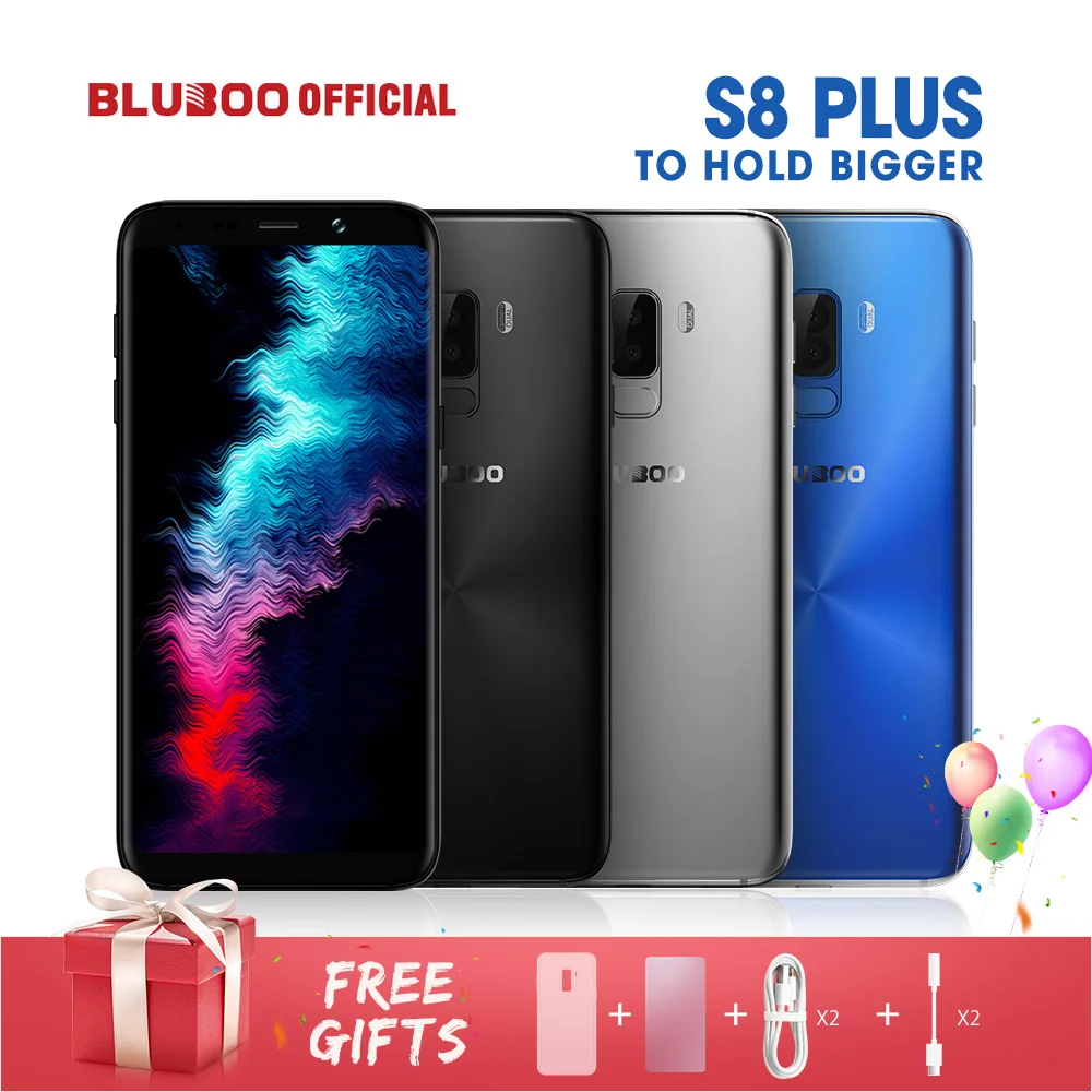 BLUBOO S8 плюс 18:9 Экран 6 0 ''мобильный телефон mtk6750t восемь ядер 4G RAM 64g ROM 360 OS две