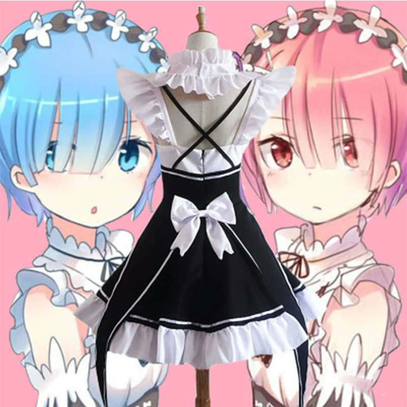 Костюм горничной Rem Ram для косплея Re:Zero kara Hajimeru Isekai Seikatsu Kawaii cos платья Re Life In a другой