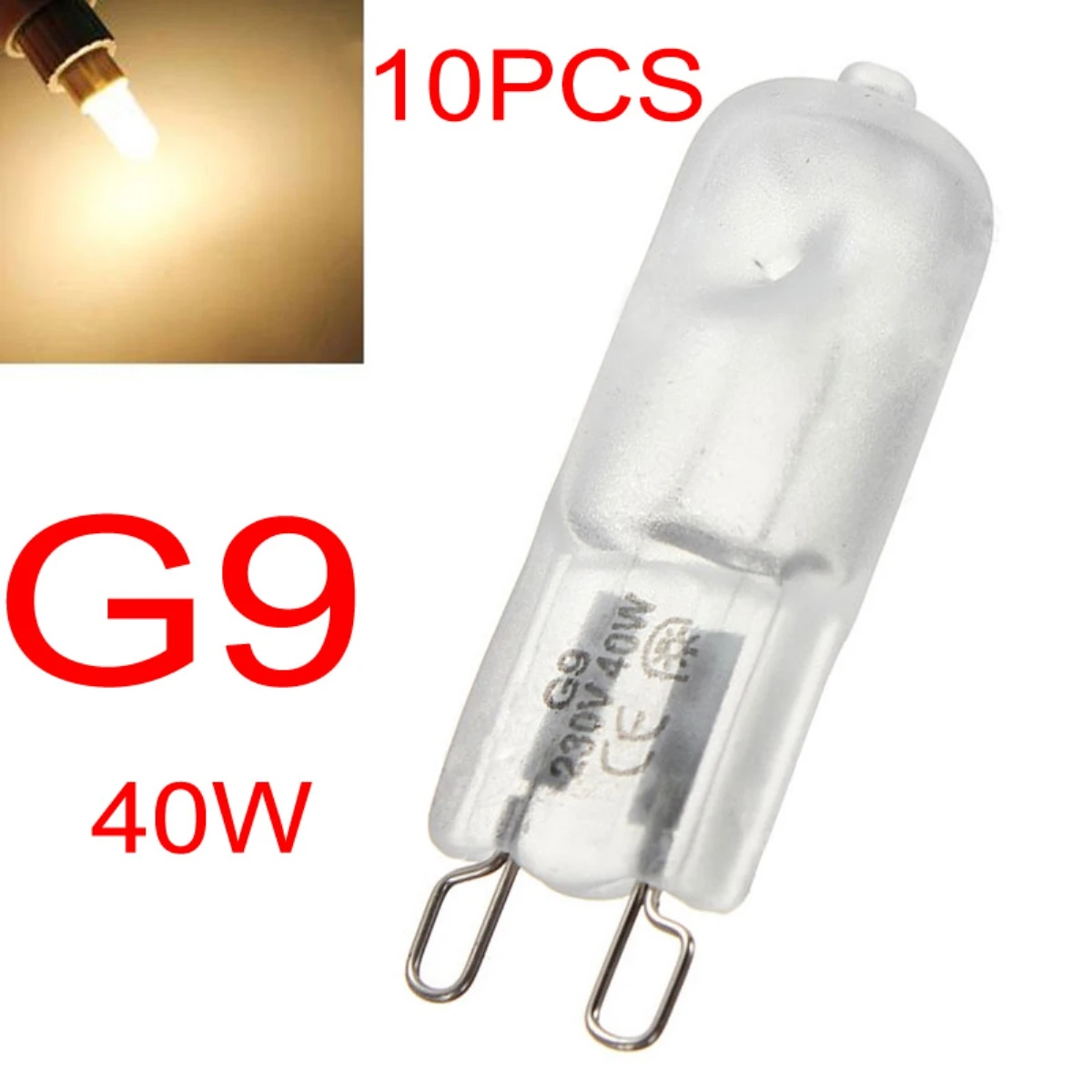 

10pcs G9 Halogen Light Bulbs W arm White Office Capsule Light 230V-240V 40W Frosted Dimmable Lighting Lamp
