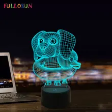 Lampe LED 3D à couleurs changeantes pour enfants, cadeau idéal pour la natation d'un chiot ou d'un chien