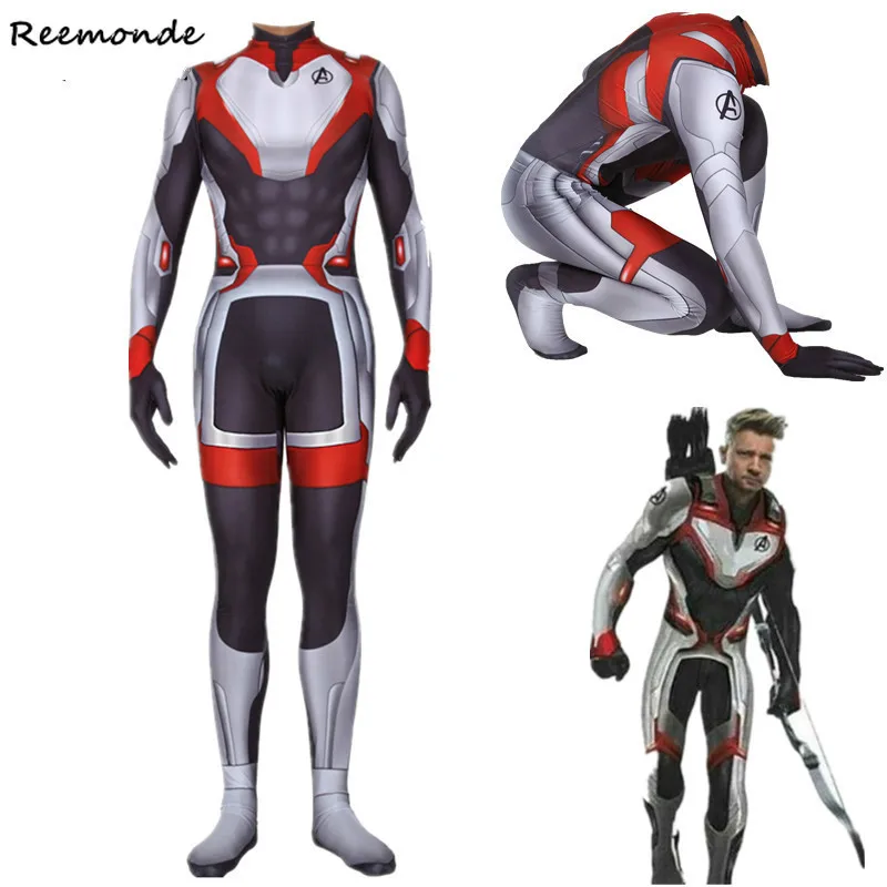 Avengers Endgame Captain America Cosplay Costume Quantum Realm Superhero Iron Man Zentai Bodysuit Jumpsuit Customized Adult Kids