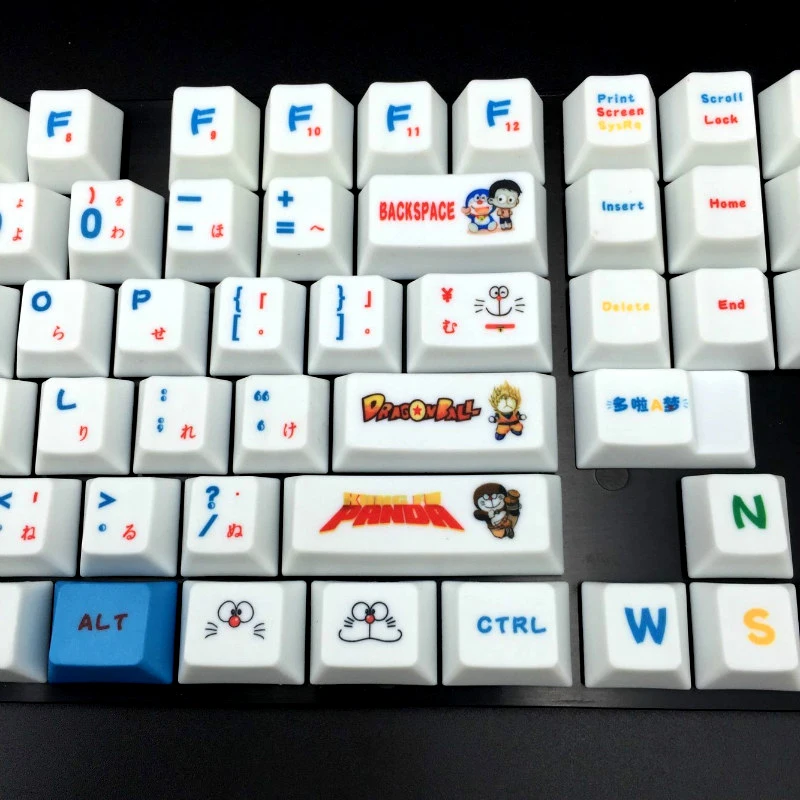 Doraemon японский Languag PBT брелки Топ Печатный 109 набор ключей профиль для Cherry MX переключатели Механическая игровая клавиатура