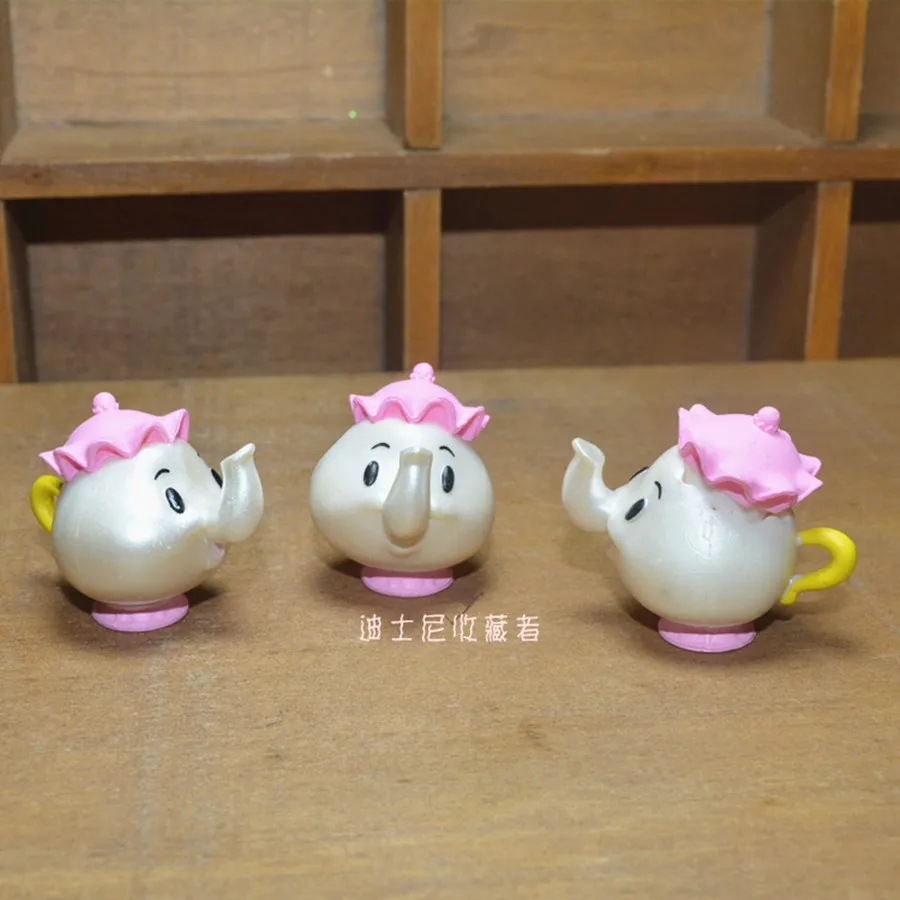 24pcs/lot 3.5cm Beauty and the Beast Teapot Cup Model Mrs Potts Toys