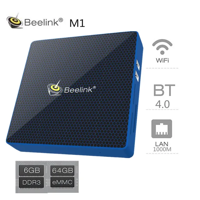 Beelink M1 Mini PC 6 gb RAM 64 gb ROM Intel Soutien GAGNE OS Extensible SSD 2.4g + 5.8g WiFi 1000 Mbps BT4.0 HDMI2.0 Bo&icirc;te de T&Eacute;L&Eacute;VISION Intelligente