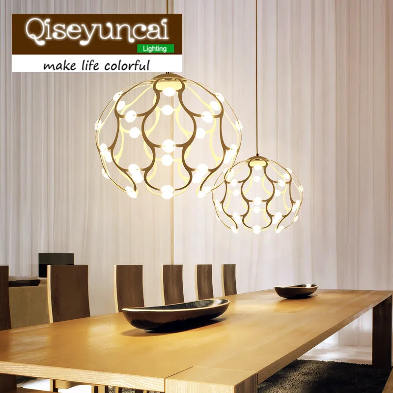 

Qiseyuncai 2017 New Nordic warm and romantic restaurants led Iron Chandelier modern simple living room lamps