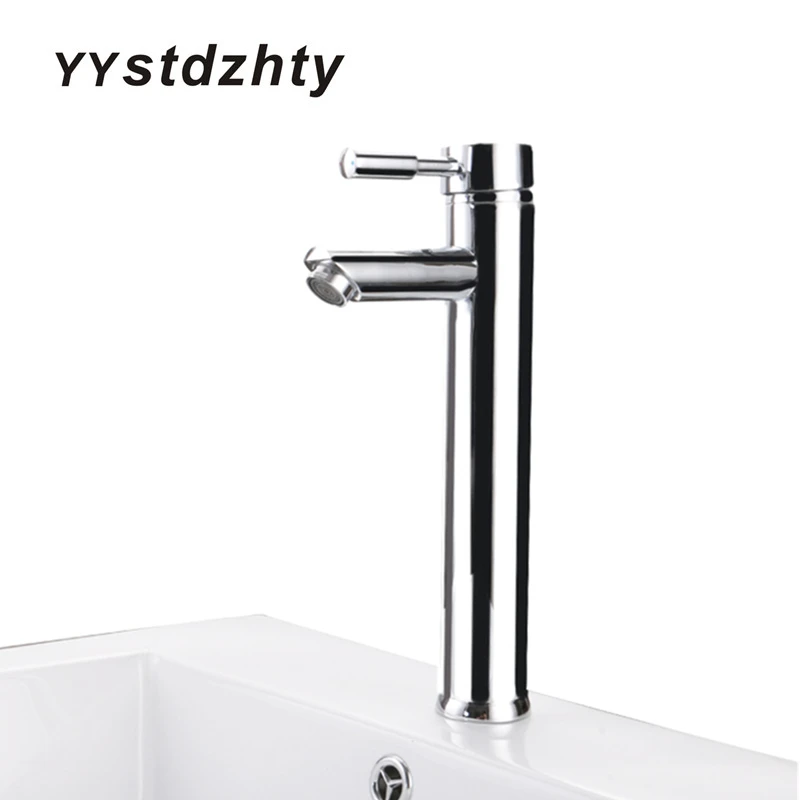 

Free Shipping Single Cylindrical Straight Mouth Above Counter Basin Faucet Copper Hot And Cold Wash Basin Faucet