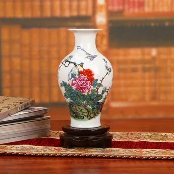 

Jingdezhen ceramics factory direct pastel eggshell peony flower fishtail decoration Home Furnishing gradevin