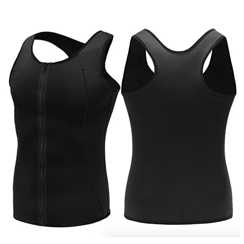 

2019 hot sale Amazon explosion SCR men's sweat vest zipper fitness running sweatshirt sauna vest