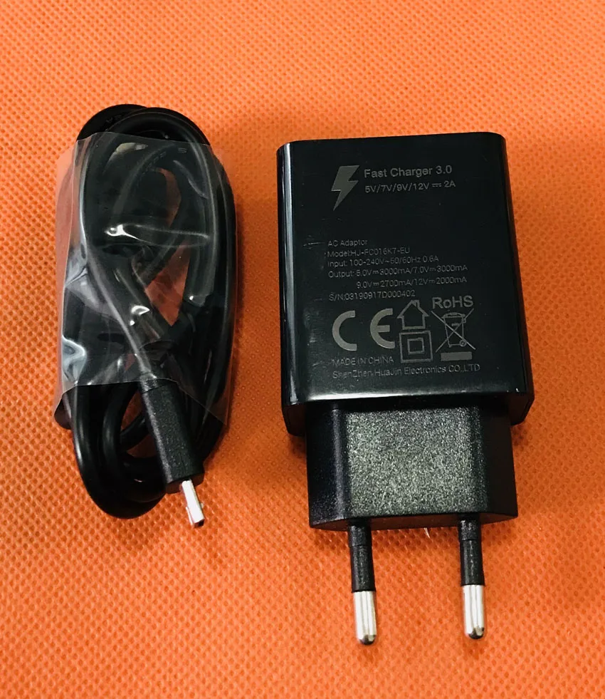Оригинальное зарядное устройство для путешествий ЕС штекером+ USB кабель для DOOGEE S60 Helio P25 Octa Core 5,2 '' FHD